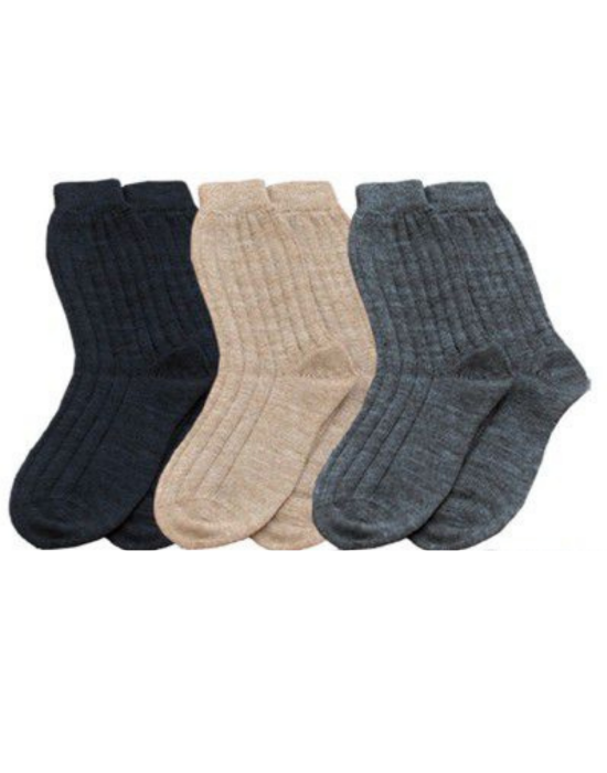 Kids Pure Wool Socks Assorted P3